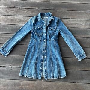 Emory Park classic Denim Front Button Dresss